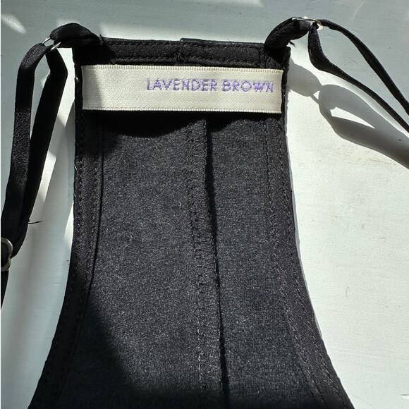 Lavender Brown Black Faux Leather Snakeprint VNeck Racerback Tank Top L - Picture 6 of 8